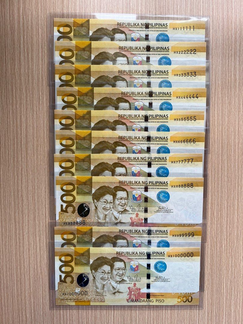 菲律賓UNC500比索111111-1000000一套10張, 興趣及遊戲, 收藏品及紀念品, 錢幣- Carousell