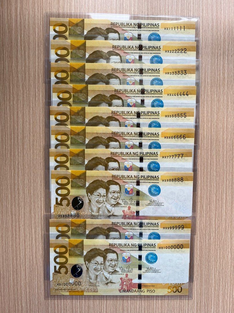 菲律賓UNC500比索111111-1000000一套10張, 興趣及遊戲, 收藏品及紀念品, 錢幣- Carousell