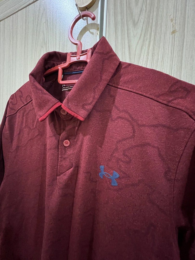 Boys maroon under armour polo top