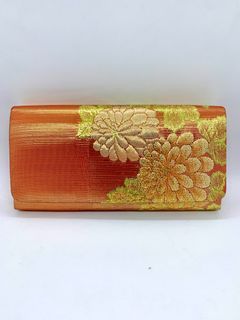 Vintage Japanese Silk Woven Brocade  Saganishiki Clutch Bag