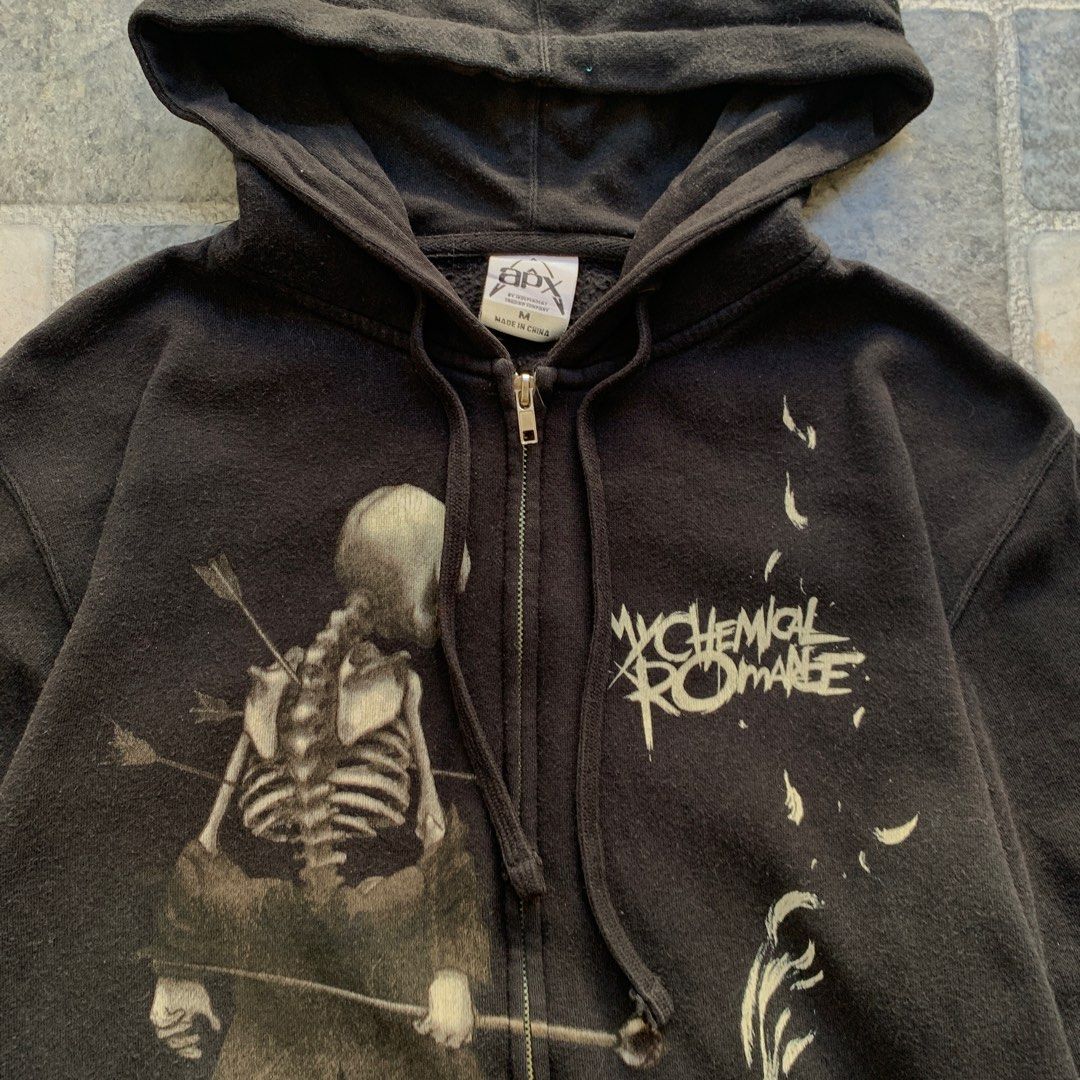 Vintage My Chemical Romance Zip Hoodie Band The Black Parade Grunge Emo