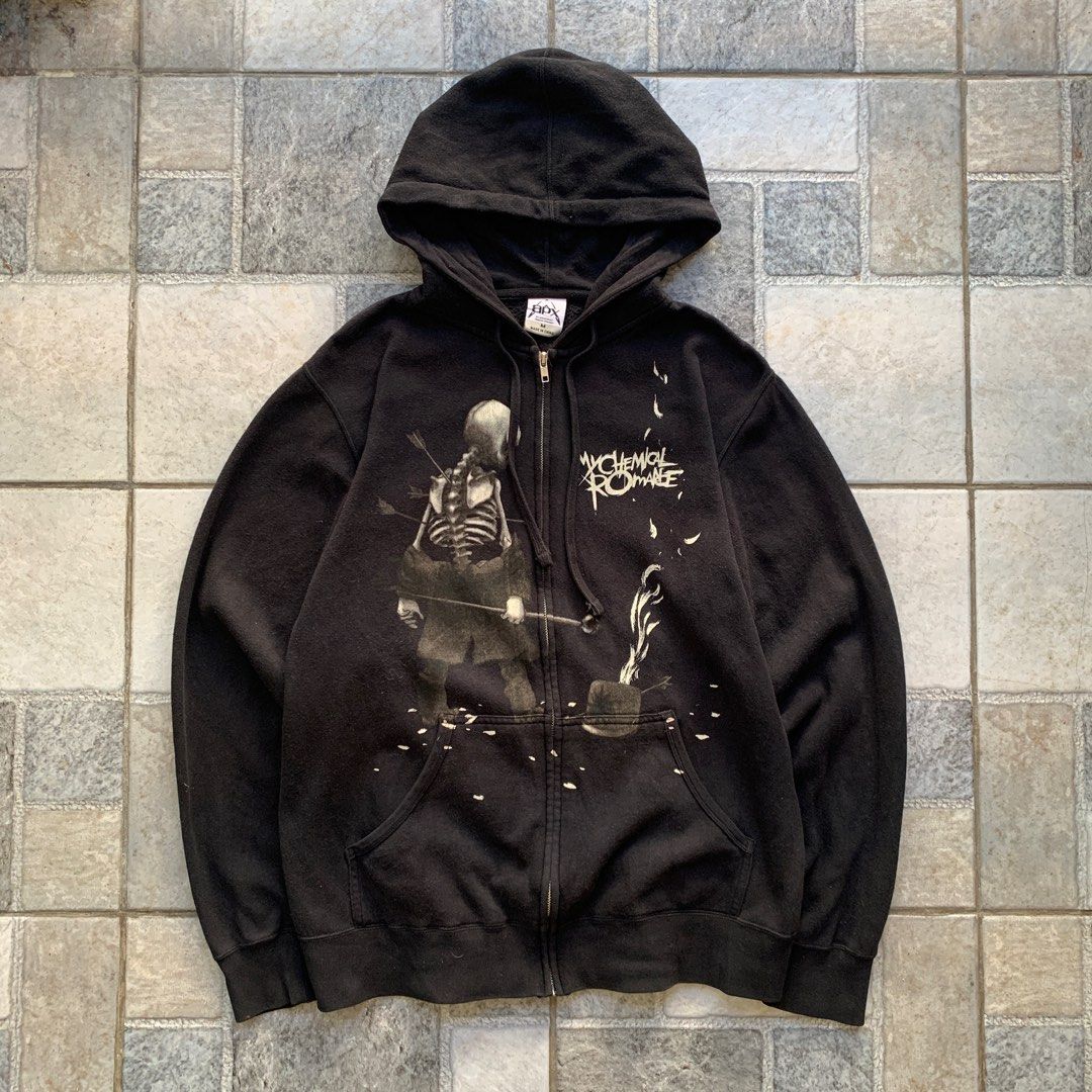Vintage My Chemical Romance Zip Hoodie Band The Black Parade Grunge Emo