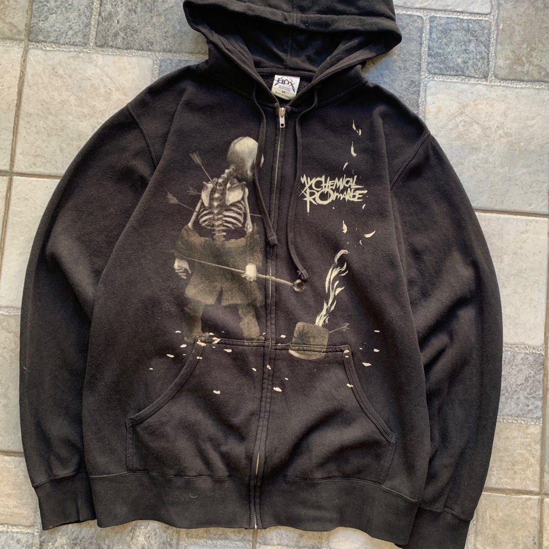 Vintage My Chemical Romance Zip Hoodie Band The Black Parade Grunge Emo