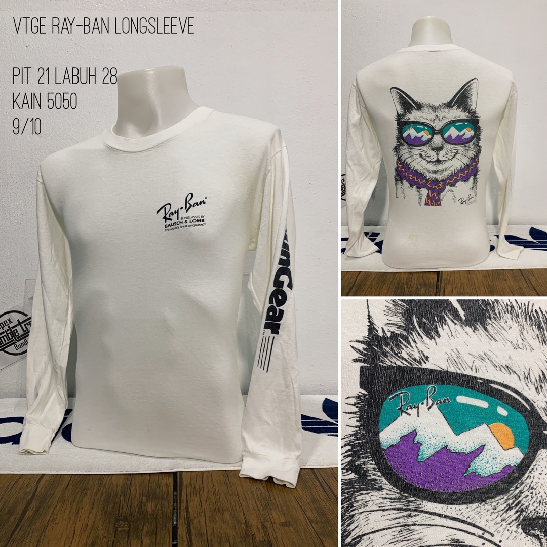 VTGE RAY BAN LONGSLEEVE Men s Fashion Tops Sets Tshirts