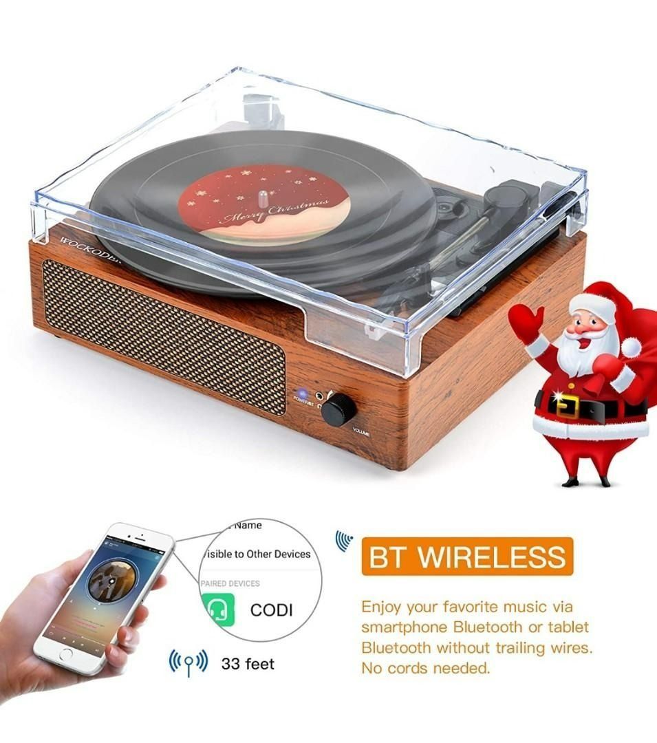 Wockoder turntable best sale bluetooth