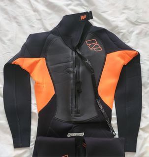 Women's Full Wetsuit - Scuba Diving Gear - SPARK - Authentic Neoprene - EU 36 | US 6 - SMALL - Black and Orange