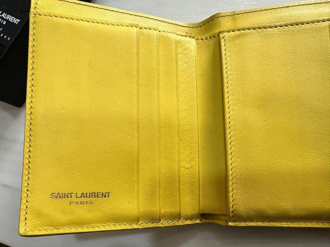 Ysl neon best sale yellow card holder