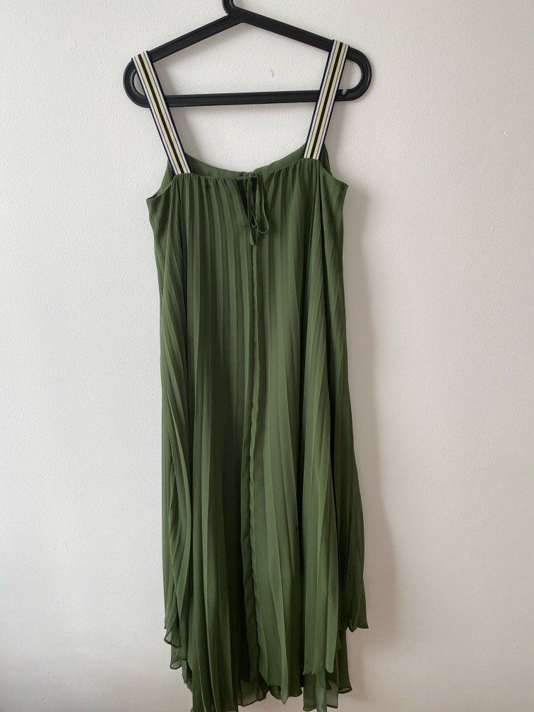 slim fit dress slacks Ana + Maria Tulip Dress in Dusky Green main image 1
