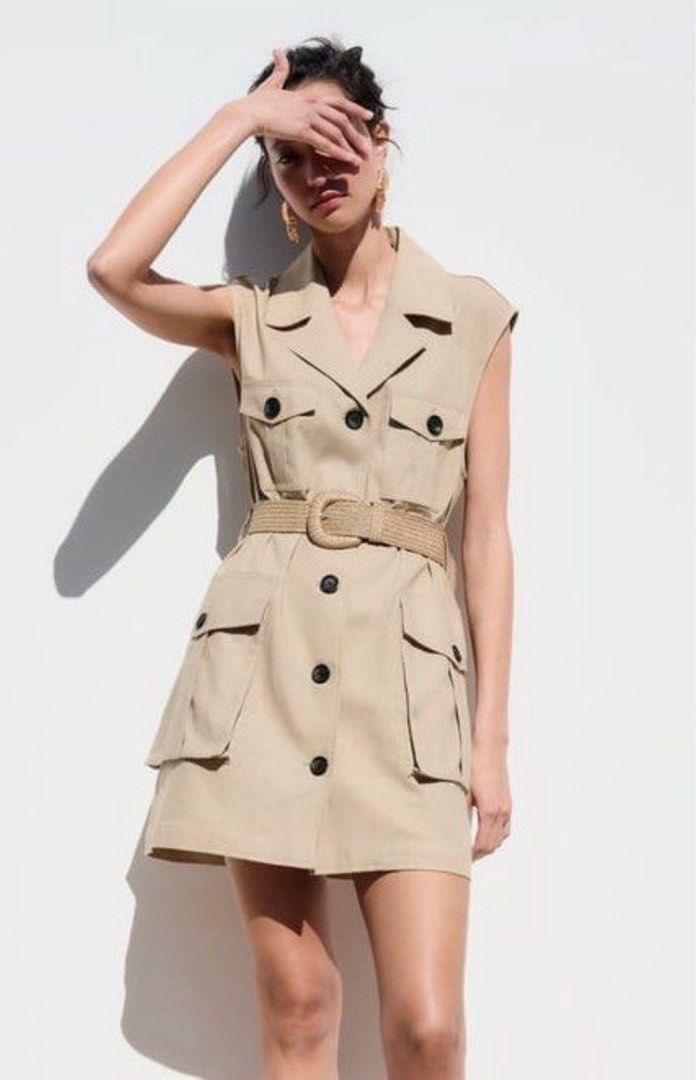 Zara ruffle sale waistcoat dress