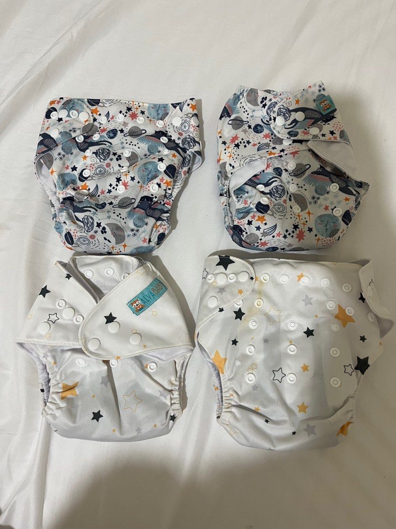 Alva baby Cloth diapers with Charcoal inserts (Category: Diapers & Baby Wipes) located in Taguig. Submitted by minimomlist (Listing ID 1328518211, Image 1). Description: 500 take all Slightly used , others unused All comes with charcoal inserts .