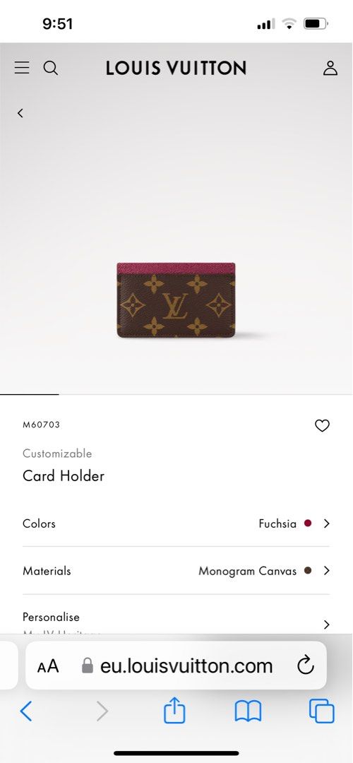 Authentic Louis Vuitton Card Case M60703 (Category: Luxury Bags & Wallets) located in Manila. Submitted by ubergoods (Listing ID 1328450779, Image 3). Description: Authentic Louis Vuitton Card Holder Card Case M60703 Brand new Microchipped Bought in Rome Italy Guaranteed Original Comes with Box, Paperbag and Dust bag Fuschia Monogram Canvas.
