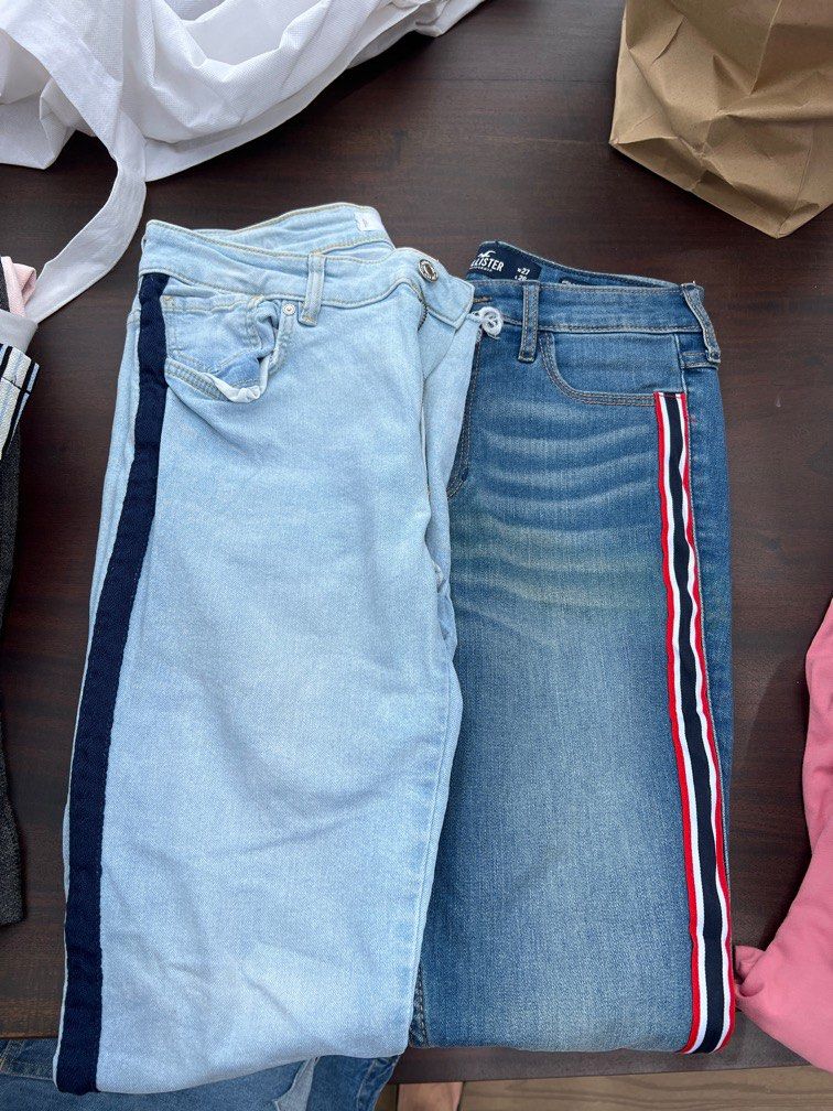 B1T1 Mango and Hollister Striped Jeans Bundle 26 27