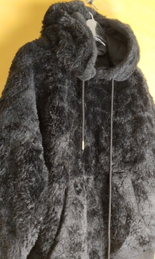 Black fur coat forever 21 store