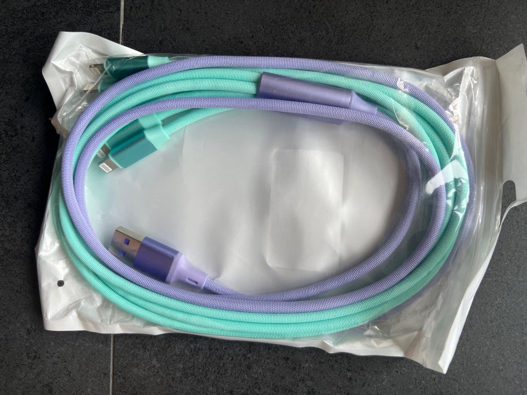 Cable (Category: Chargers & Cables) located in Singapore. Submitted by youmehuathuat (Listing ID 1328526308, Image 3). Description: Ready stock. Same day collection at Tampines mrt. 66W 5 In 1 Fast Charging Cable Braid Multi Head Data Cable Type-C MicroUSB.