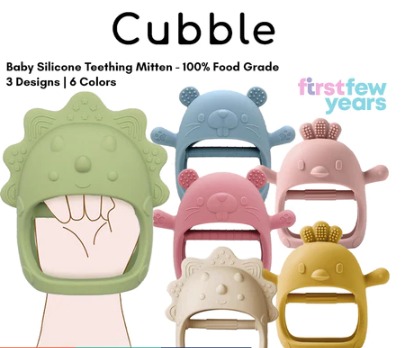 Cubble Baby Silicone Teething Mitten (3 Designs, Colors) 100