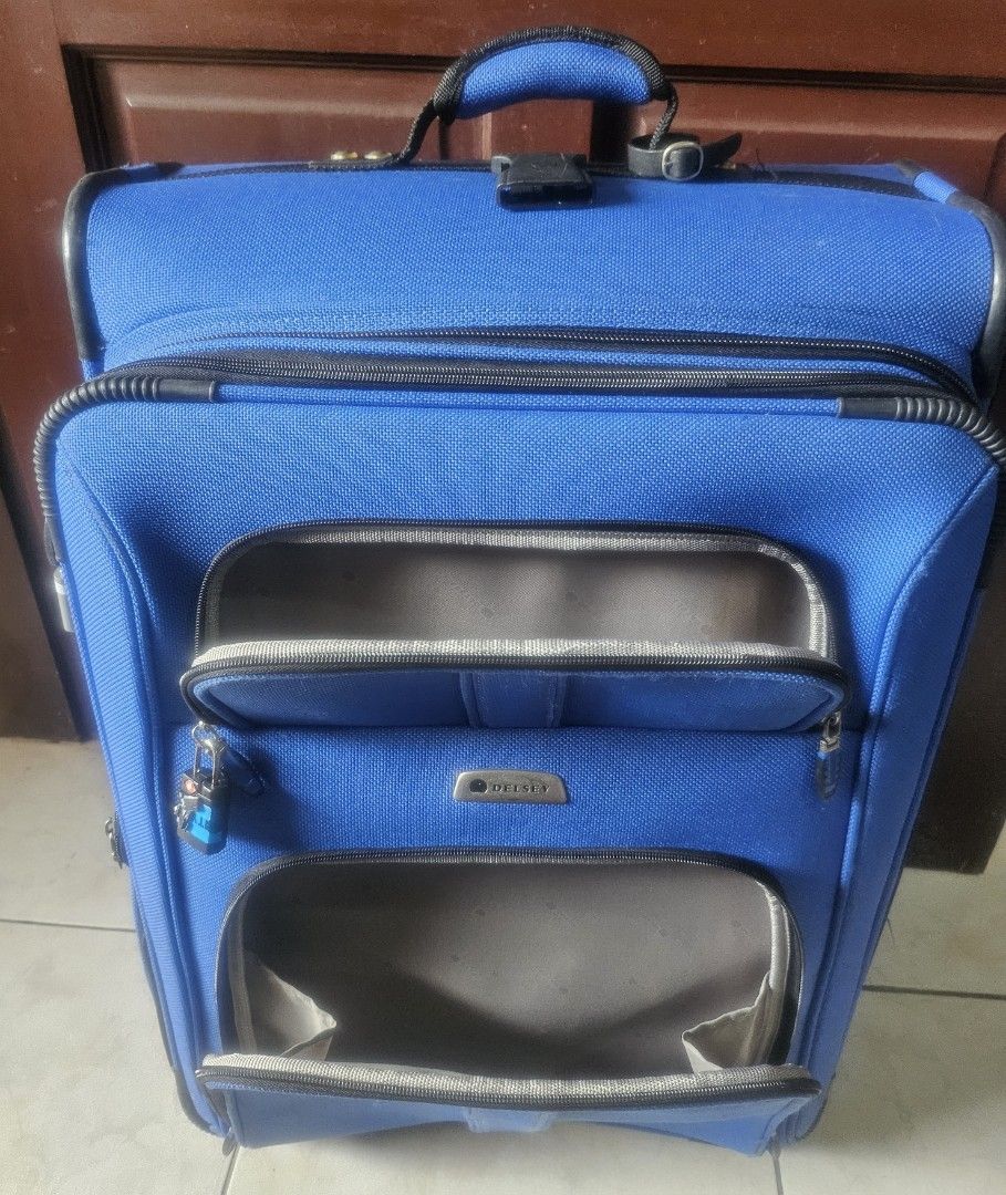 Delsey Luggage (Category: Luggage) located in Quezon City. Submitted by dclttrrr (Listing ID 1328511246, Image 3). Description: Authentic Delsey Medium 2-wheeled luggage No flaws, but needs a bit of cleaning (please see pics) ***Shipping via Lalamove, Grab Express, and Mr. Speedy only ***Shipping fee c/o buyer ***Payment via Gcash or Maya only.