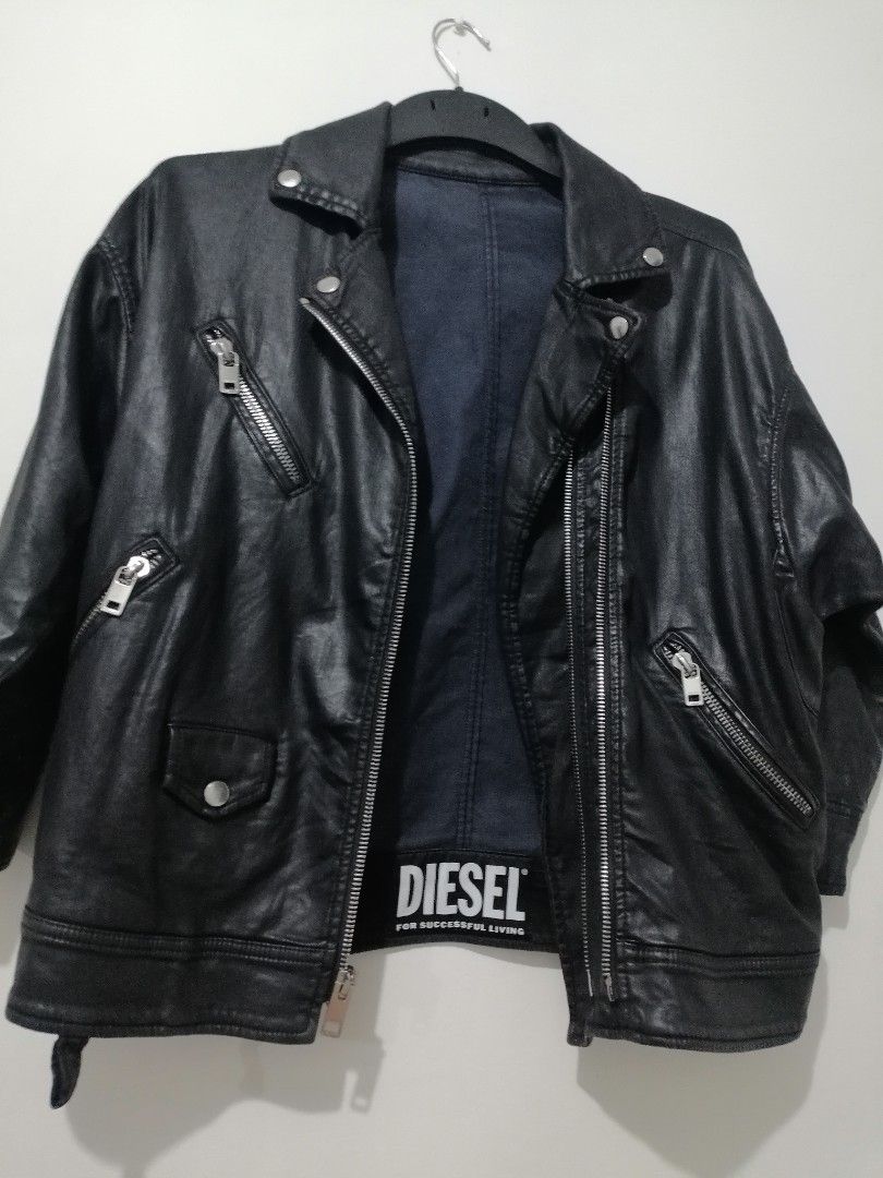 Diesel leather biker jacket Men s Fashion Coats Jackets and Outerwear on Carousell