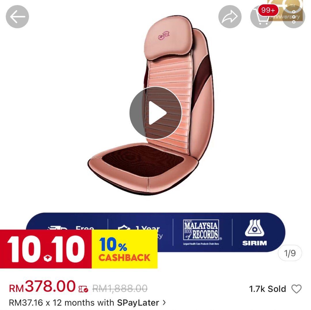 Gintell portable massage chair Furniture Home Living Furniture Chairs on Carousell