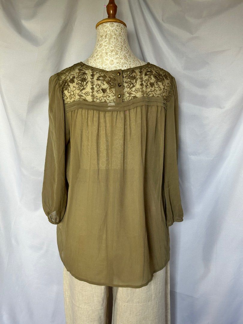 H&m sheer blouse on sale