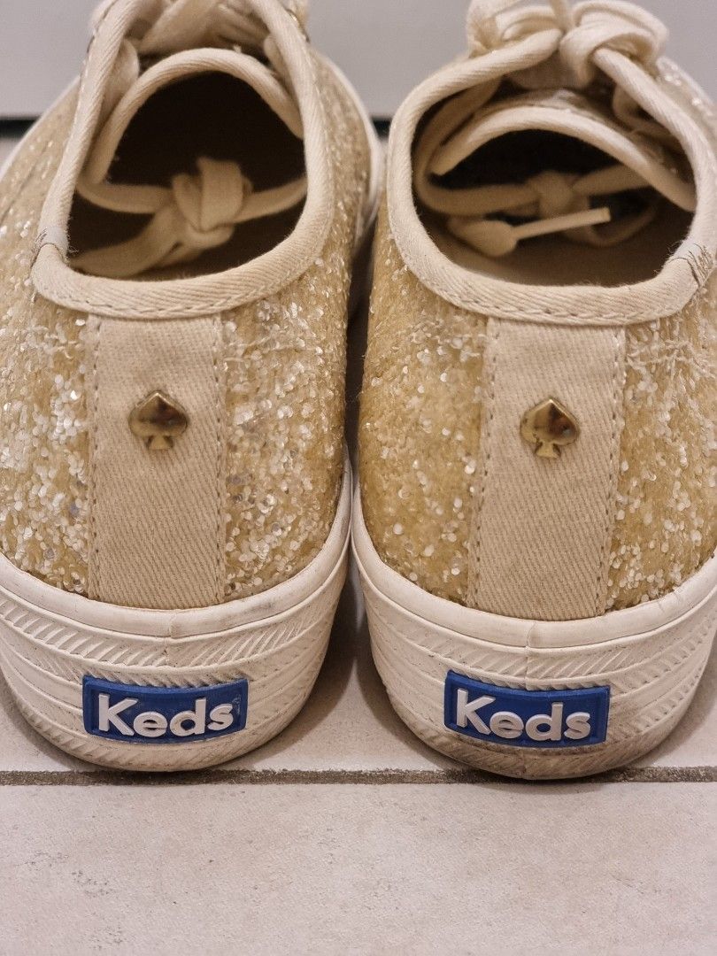 Kate Spade x Keds glitter shoes (Category: Sneakers) located in Taguig. Submitted by closetraids (Listing ID 1328529554, Image 2). Description: Authentic and in excellent condition. RFS: Bought the wrong size. This is US 6.5.