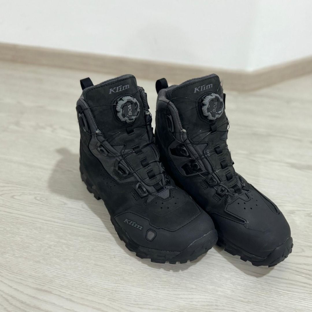 Klim Outlander GTX boots Goretex Stealth Black colour size US 12 Motorcycles Motorcycle Apparel on Carousell