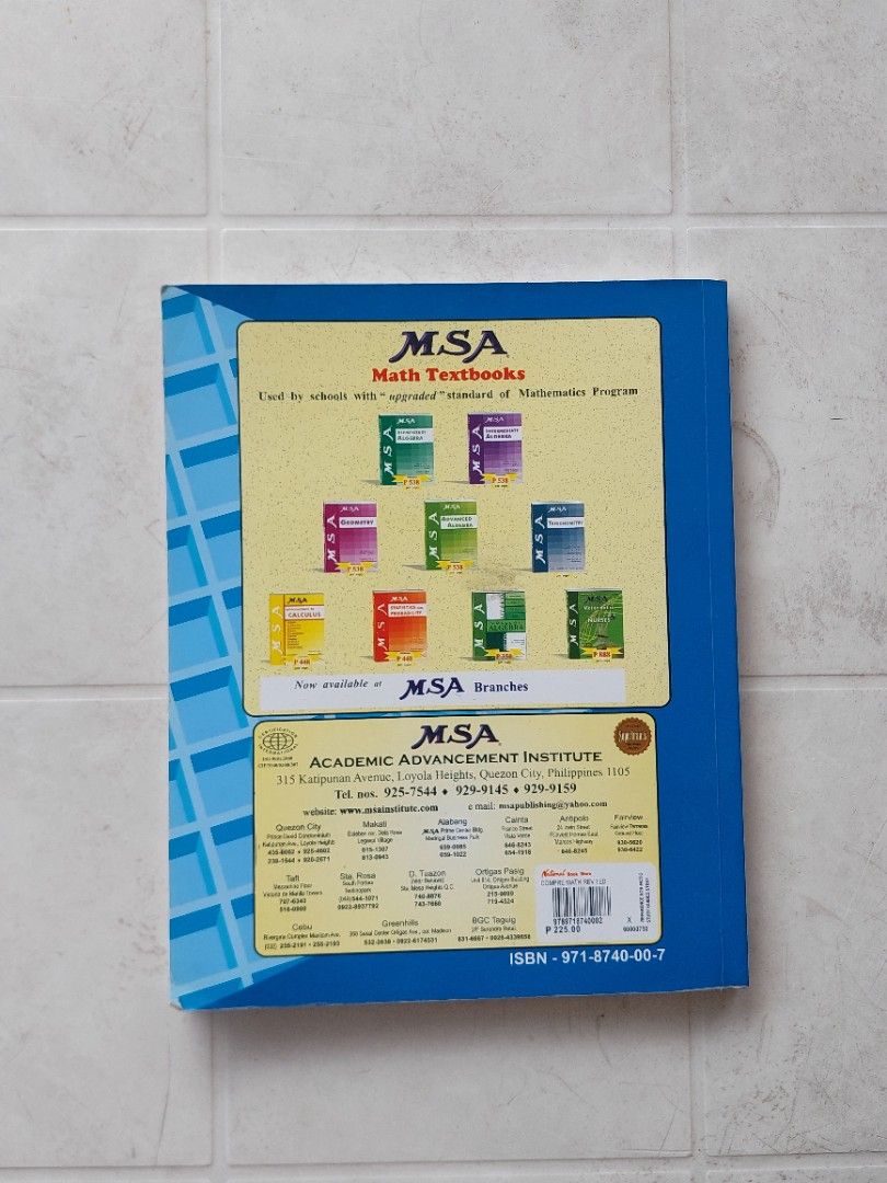 [Lightly used reviewer] MSA Comprehensive Mathematics Reviewer, Hobbies ...