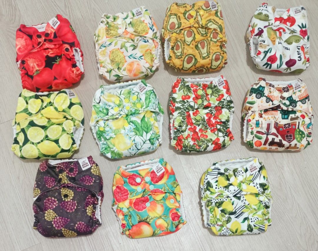 Mama Koala Fruit collections Cloth Diapers (Category: Diapers & Baby Wipes) located in Bacolod City. Submitted by MiggysKidswearCollections (Listing ID 1328559017, Image 1). Description: Mama Koala V1 Cloth Diapers EUC /VGUC to be safe bought last April 2024, seldom used as these are part of my large rotations of CD's (500+ stash) RFS: trimming down my stash as my little one is semi potty trained na. only using CDs during NT nalang, ayaw na mag C