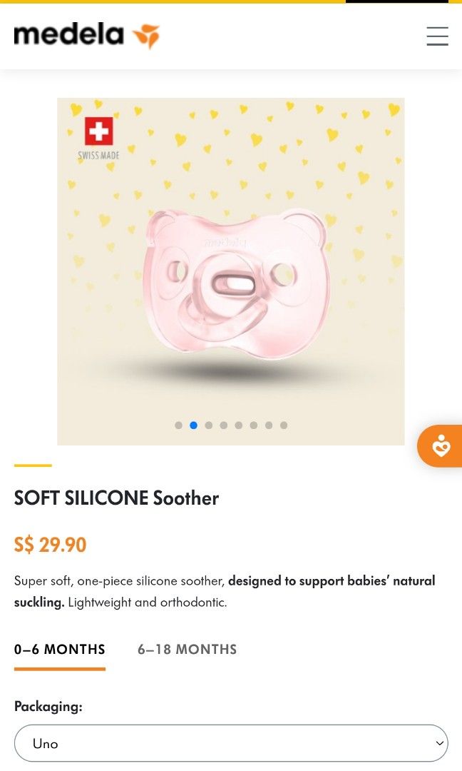 Medela Pacifier (Category: Soothers & Pacifiers) located in Quezon City. Submitted by pickitty (Listing ID 1328478408, Image 1). Description: opened but never used imported from USA lost the tag.