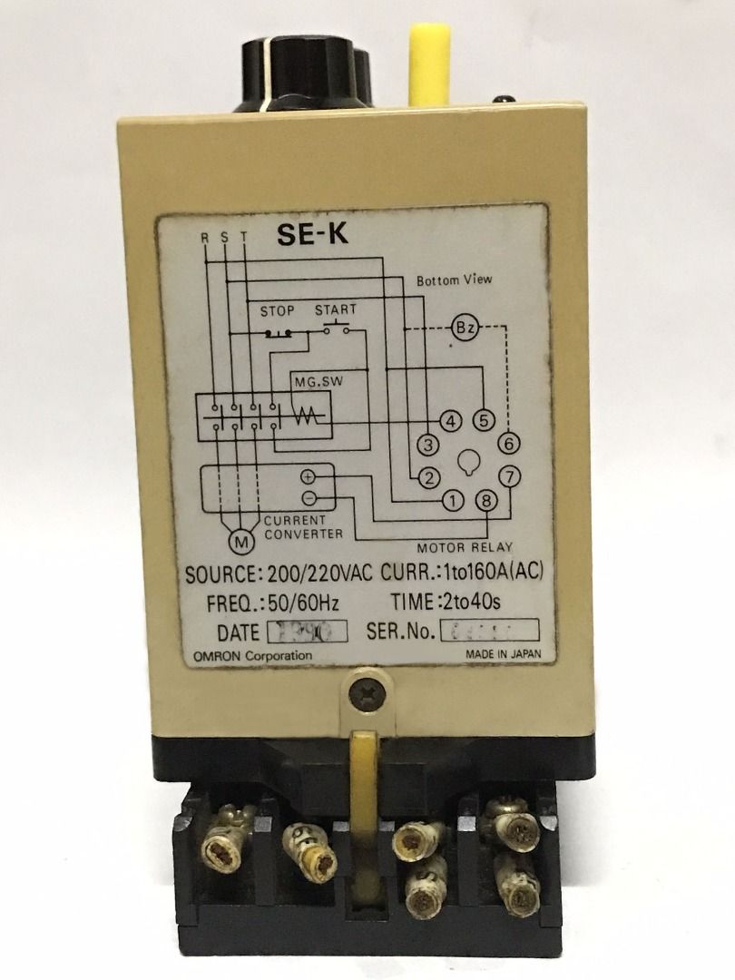 OMRON PROTECTIVE RELAY SE-KP2 220V FROM JAPAN (Category: Industrial Equipment) located in Quezon City. Submitted by danilo.danilo3 (Listing ID 1328498208, Image 2). Description: We also have: *Farm Tractor *Mini Backhoe *Skid Loader *Welding Machine *Tower Light *Welding Genset *Waterpump *Motor *Gear Motor *Hydraulic Pump *Hydraulic Cylinder *Hydraulic Jack *Tools *Lathe Machine *Milling Machine *Drill Press *Press Brake *Shearing Machine, Amada