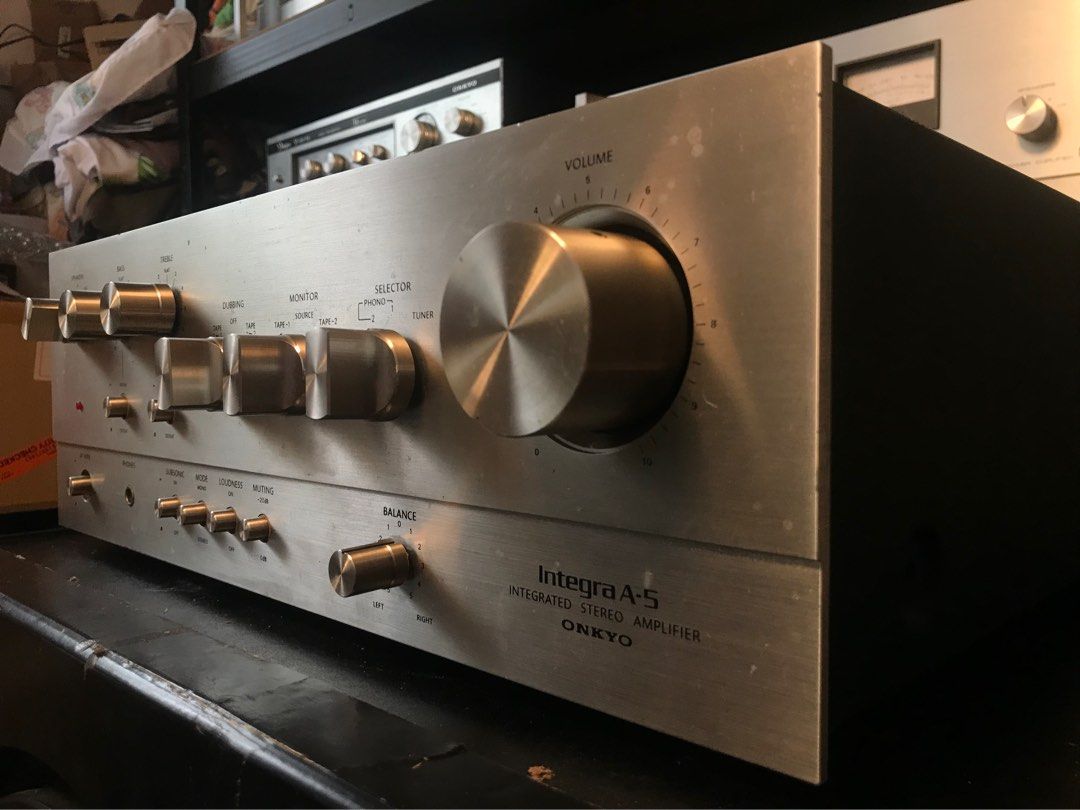 Onkyo Integra A-5 (Category: Soundbars, Speakers & Amplifiers) located in Cuartero. Submitted by ricmes (Listing ID 1328533417, Image 2). Description: As this is used item there is minor dent in top cover, fading print at volume meter and power switch. original components exept pilot lamp and powercord replaced by pioneer wire. Manufacturer: Onkyo Model: A-5 Type: Integrated amplifier Years of manufacture: 1976 - 1979 Made in: Japan -100volts Col