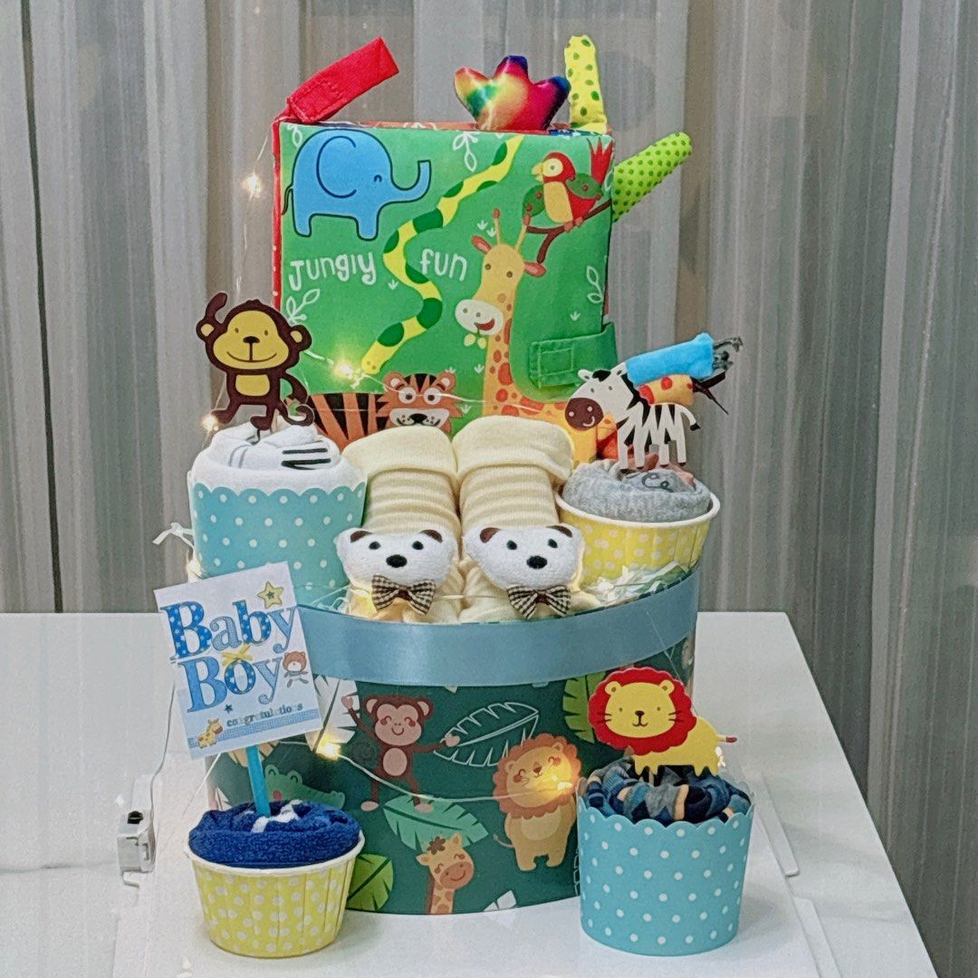 Ready stock Baby Book Diaper Cake (Jungle Fun), Babies Kids