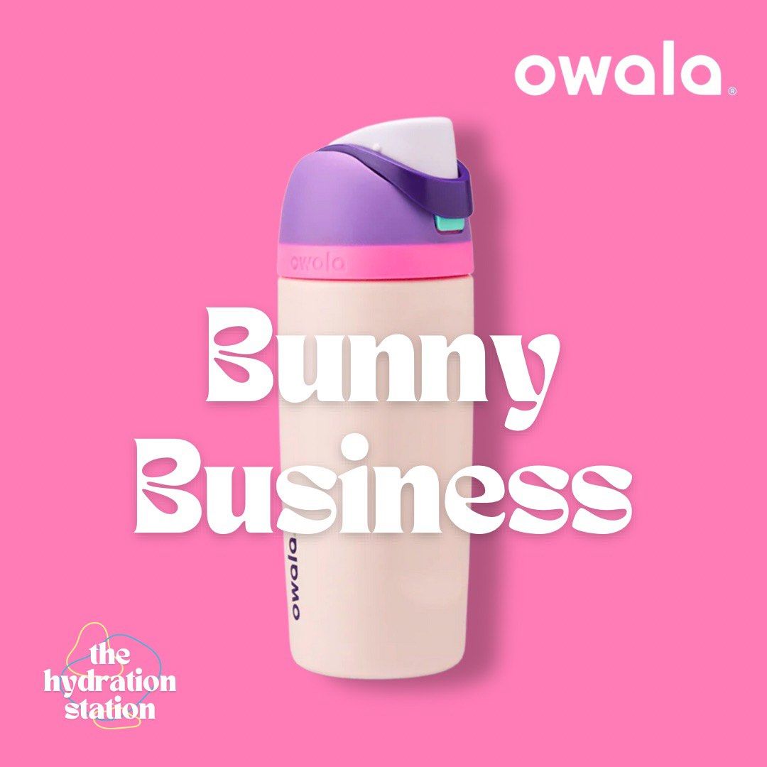 超人気完売品！ 新品 owala FreeSip 16ozバニービジネス Ready Stock!] Owala FreeSip 16oz Bunny Business, Stainless Steel