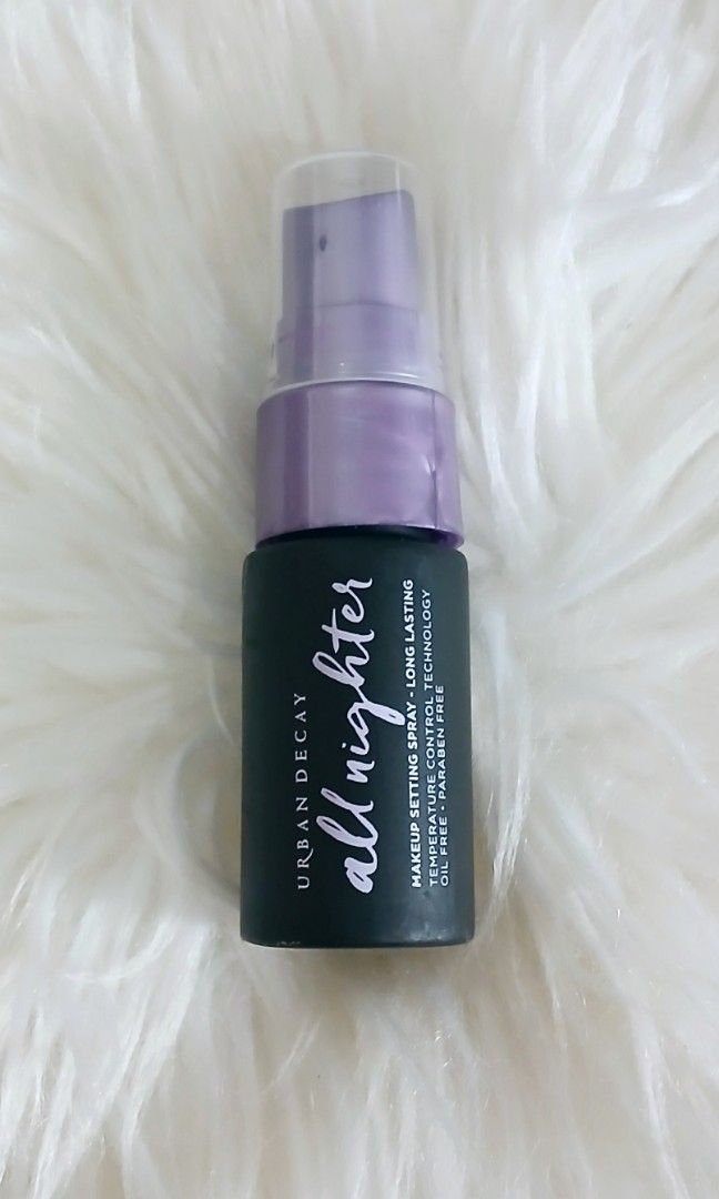URBAN DECAY ALL NIGHTER MAKEUP SETTING SPRAY (Category: Makeup) located in San Juan City. Submitted by cashfrancefashioncosmetics_ph (Listing ID 1328500373, Image 1). Description: URBAN DECAY ALL NIGHTER 15 ml. NO BOX 700 26 Slots 15ML WBOX. 750. 10slots.