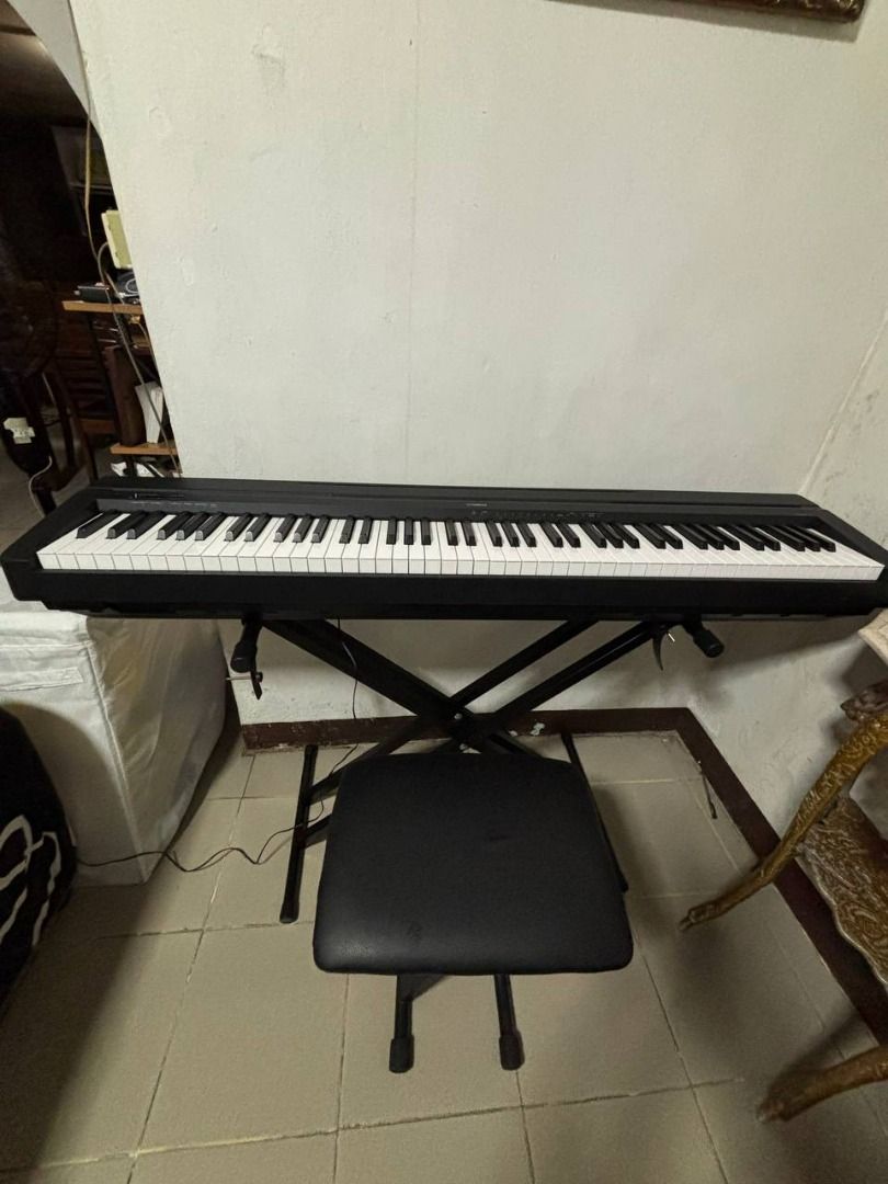 Yamaha P-45 Digital Piano (Category: Musical Instruments) located in Makati City. Submitted by andre_esque (Listing ID 1328549367, Image 2). Description: Like New Yamaha P-45 Digital Piano Comes complete: - Keyboard - Stand - Stool - Sustain pedal - Score stand - Power cord Used for 2 months only..