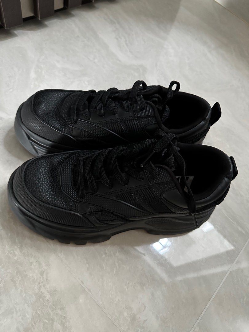 HOT Zara Chunky Sneakers Zara All Black Shoes Zara Chunky