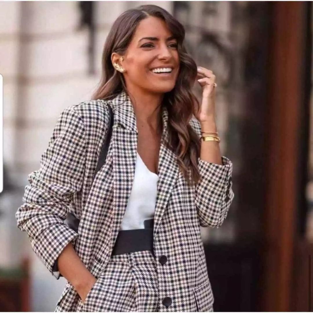 Zara houndstooth coat cheap