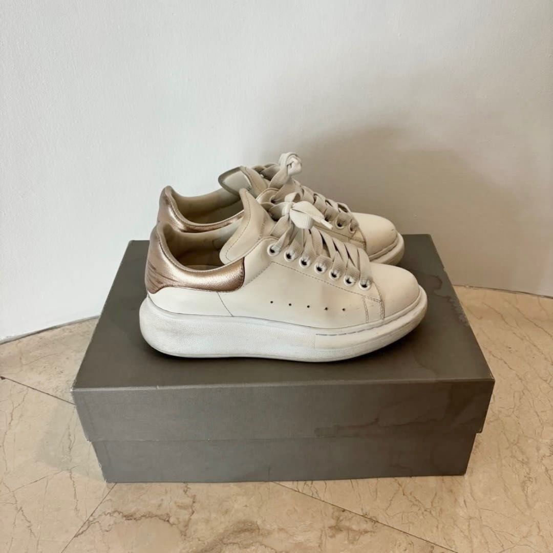 Alexander McQueen Metallic Trimmed Leather Oversized Sneakers