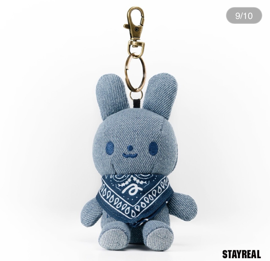 BNIP Mayday stayreal Rabbit Q denim doll plush keychain, Hobbies & Toys ...