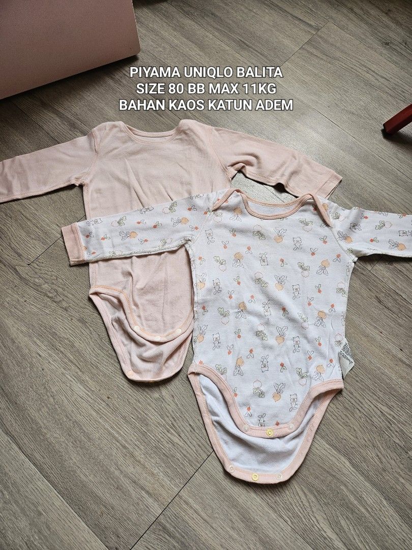 UNIQLO BABY bodysuit panjang jumper panjang setelan bayi, Bayi