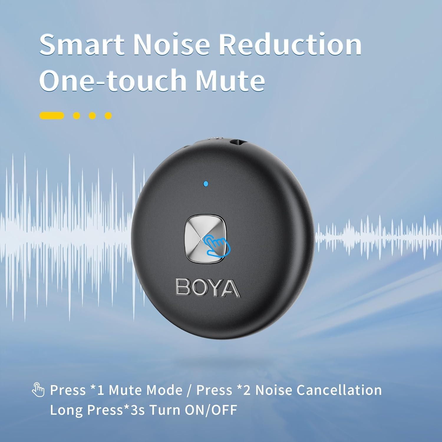 Boya OMIC-U Lavalier Microphone Wireless USB C, Mini Microphone Mobile Phone Android iPhone 15 iPad Vlog Podcast, Plug Play Wireless Lapel Microphone (Omic-U-B (USB-C))63235537327107113