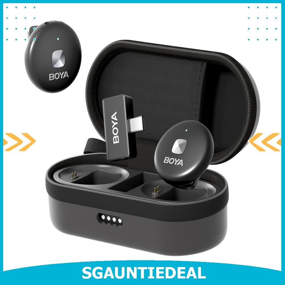 Boya OMIC-U Lavalier Microphone Wireless USB C, Mini Microphone Mobile Phone Android iPhone 15 iPad Vlog Podcast, Plug Play Wireless Lapel Microphone (Omic-U-B (USB-C))632355373271071115