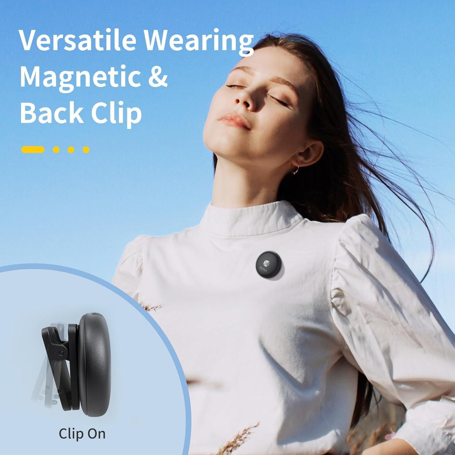 Boya OMIC-U Lavalier Microphone Wireless USB C, Mini Microphone Mobile Phone Android iPhone 15 iPad Vlog Podcast, Plug Play Wireless Lapel Microphone (Omic-U-B (USB-C))63235537327107112