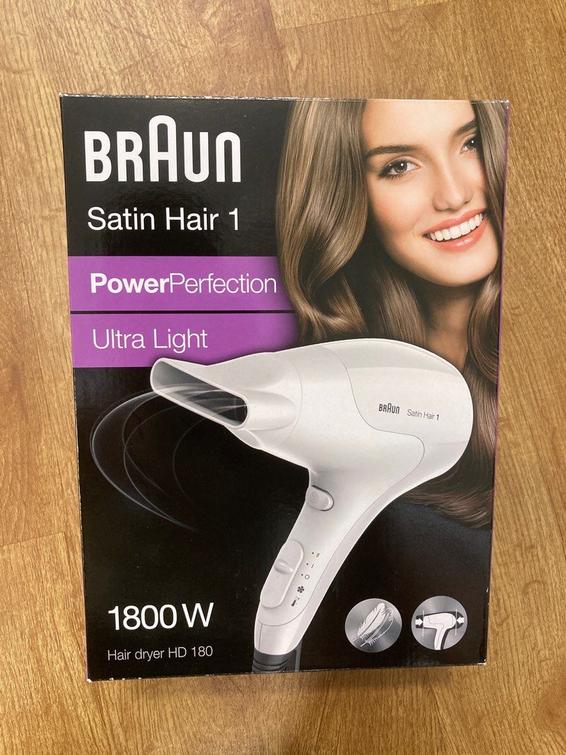 BRAUN Satin Hair 1 Hair dryer HD 180 Satin Hair 1 PowerPerfection dryer HD180 with styling nozzle Beauty Personal Care Hair on Carousell