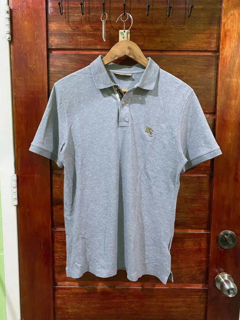 Burberry Gold Plated Logo Polo Shirt Luxury Apparel on Carousell