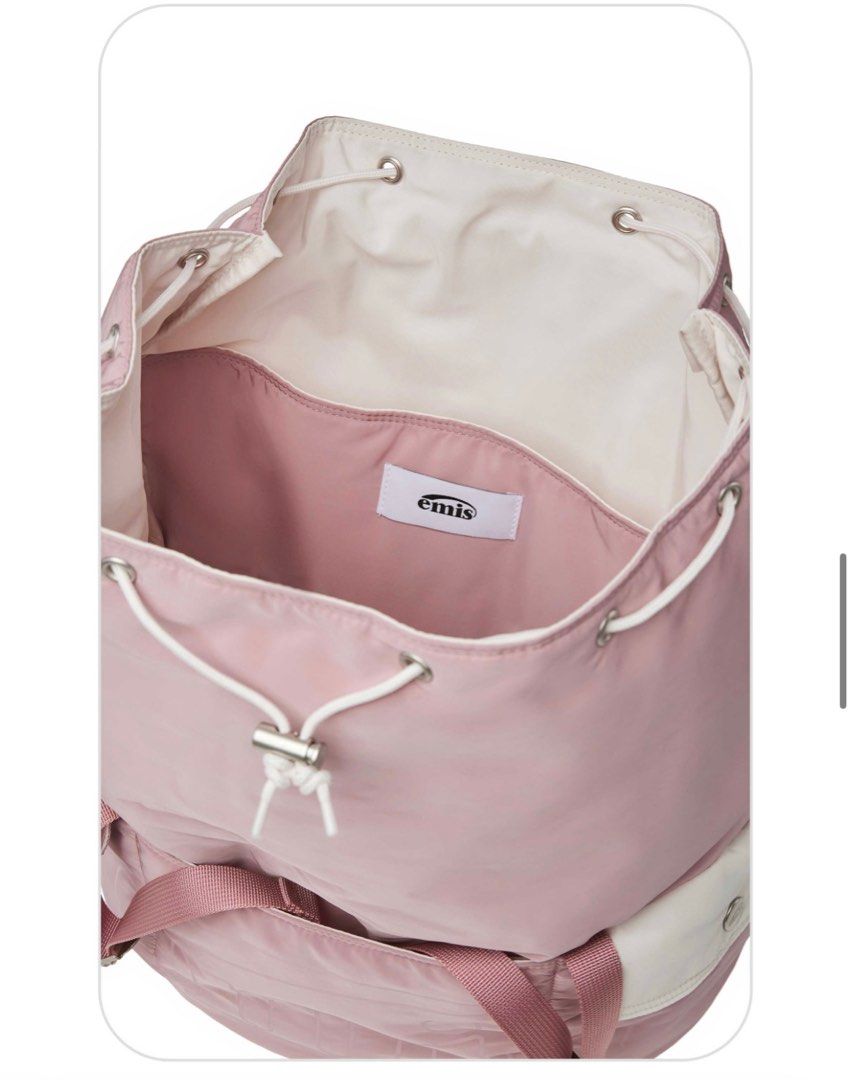 Emis 新款OUT LINE LOGO BACKPACK pink/ dark grey/ beige 23/10