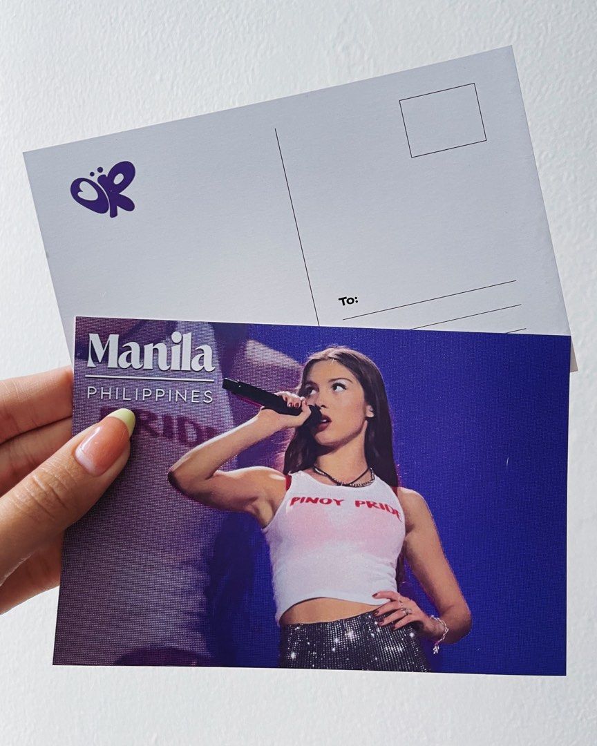 OLIVIA RODRIGO "MANILA COLLECTION” POSTCARDS (Category: CDs & DVDs) located in Pasig City. Submitted by vr1998 (Listing ID 1329746444, Image 2). Description: As Complete set (6 Postcards) P450 The Guts Concert in Manila..Olivia’s first in the Philippines will always be remembered. Visiting her dad’s hometown will always be more special and meaningful. The Images in these postcards will forever resonate with Olivia and all her Filipino fans. A dre