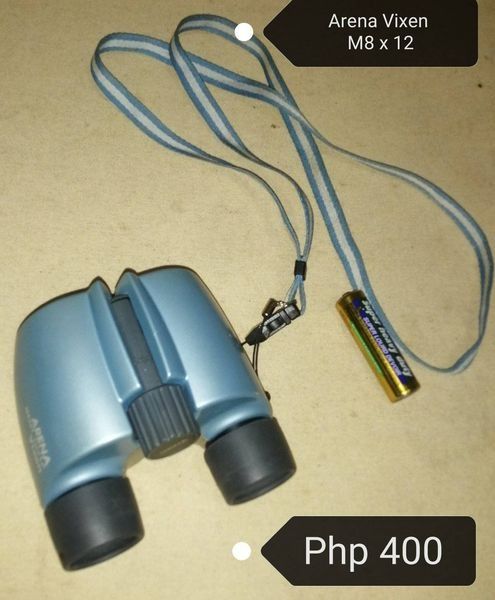 Field Binoculars Telescope for sale (Category: Hiking & Camping) located in Los Banos. Submitted by princessbotique (Listing ID 1329999421, Image 3). Description: Field Binoculars Telescope for sale a) Kingstar Binoculars Telescope 12 x 50 Preloved with case Only Php 1200 b) Field Binoculars Telescope 60 x 60 Only Php 900 c) Arena Vixen M8 x 12 preloved Php 400 Please add shipping fee From Los Banos Laguna Meetups per arrangement MOP GCash first 