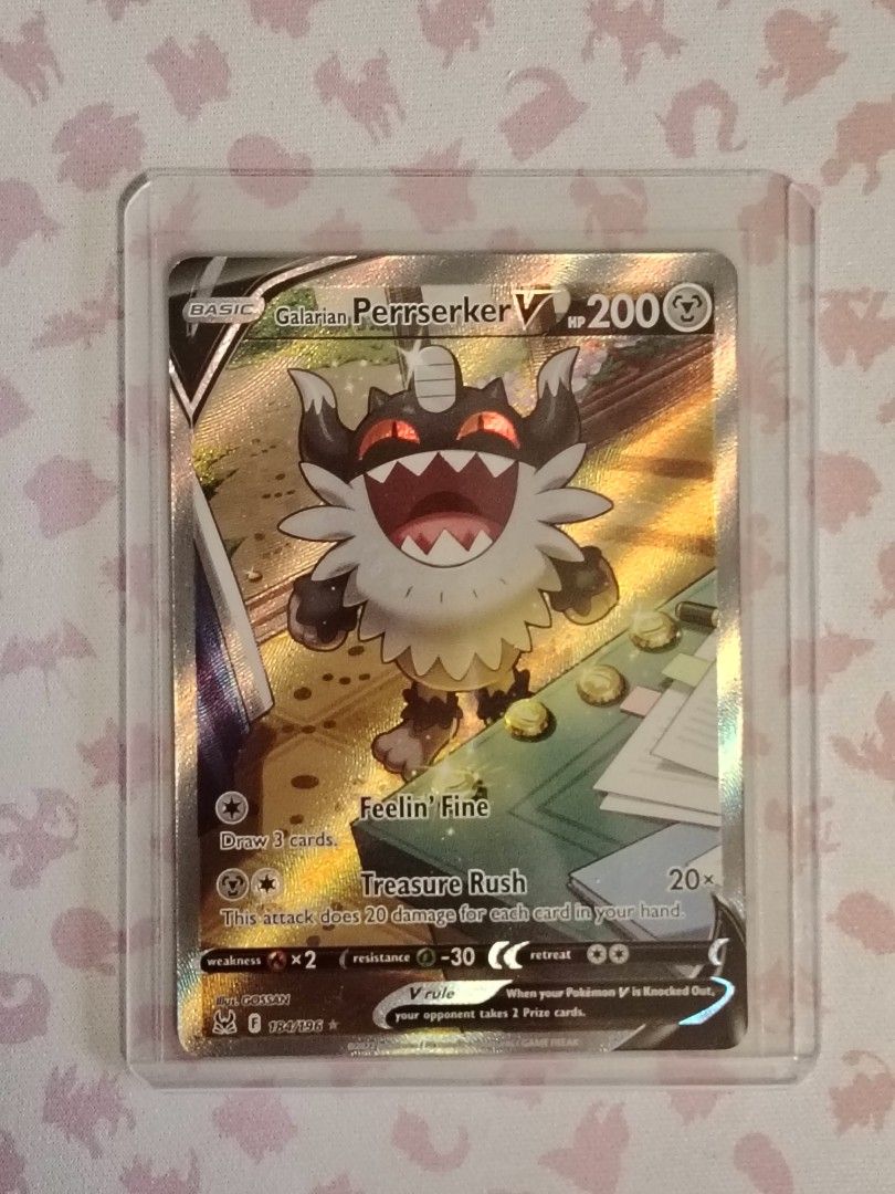 galarian perrserker pokemon card value Galarian Perrserker V - 129/196 Lost Origin Ultra Rare Pokemon