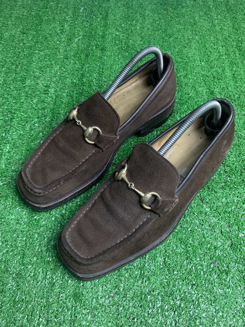 Gucci horsebit loafers suede shop