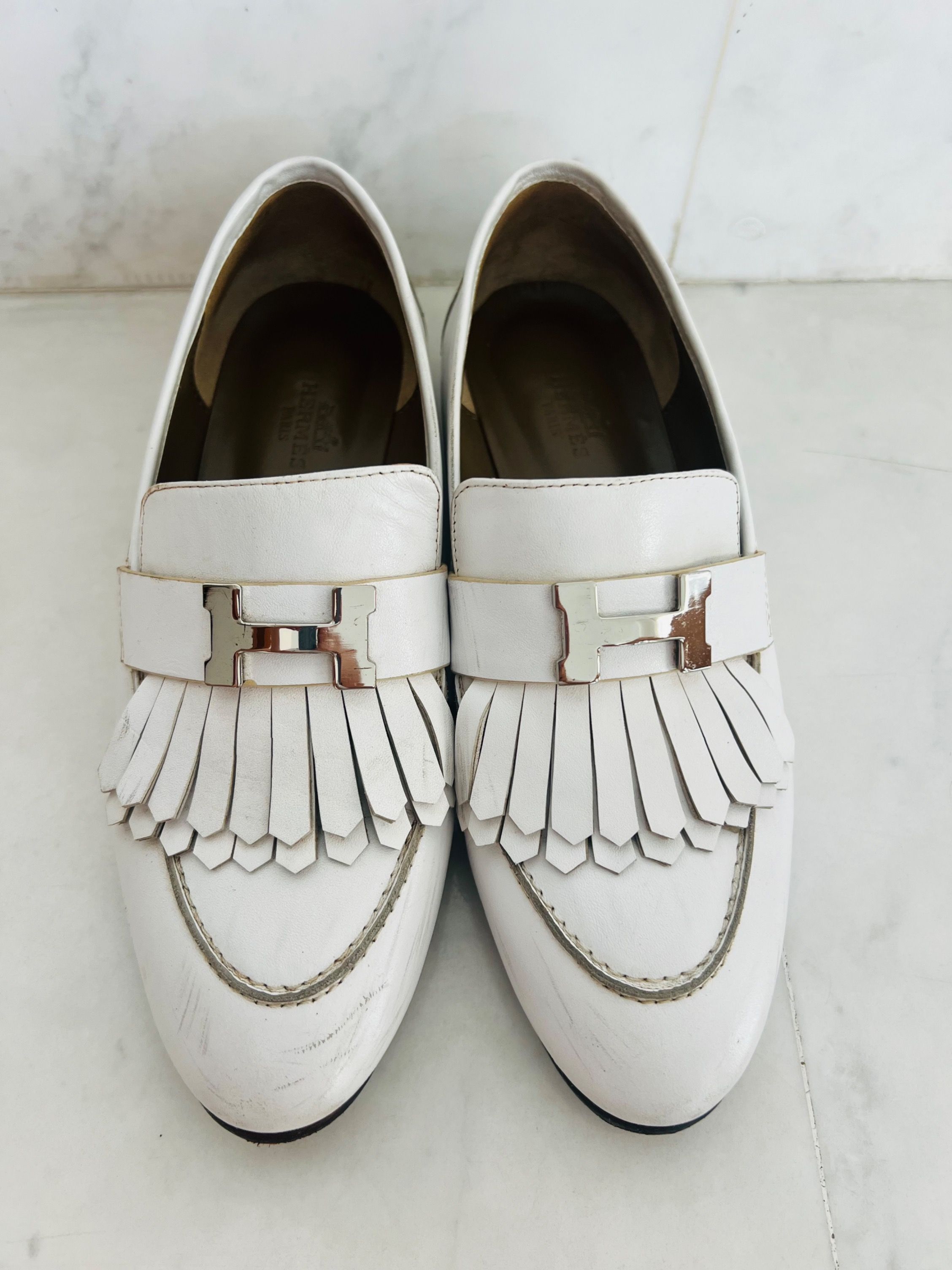 HERMES ROYAL LOAFERS in WHITE Size 37 Luxury Sneakers Footwear on Carousell